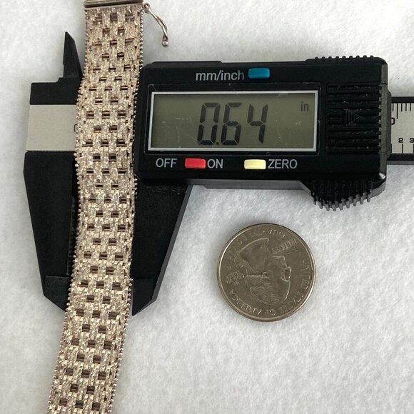 Italian Milor Sterling Silver 925 Heavy 16mm Wide Woven Riccio Bracelet 7.25" - Picture 15 of 16